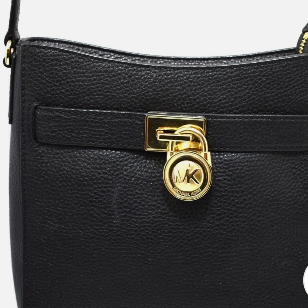 Michael Kors Black and Gold Crossbody Bag with Structured Design
